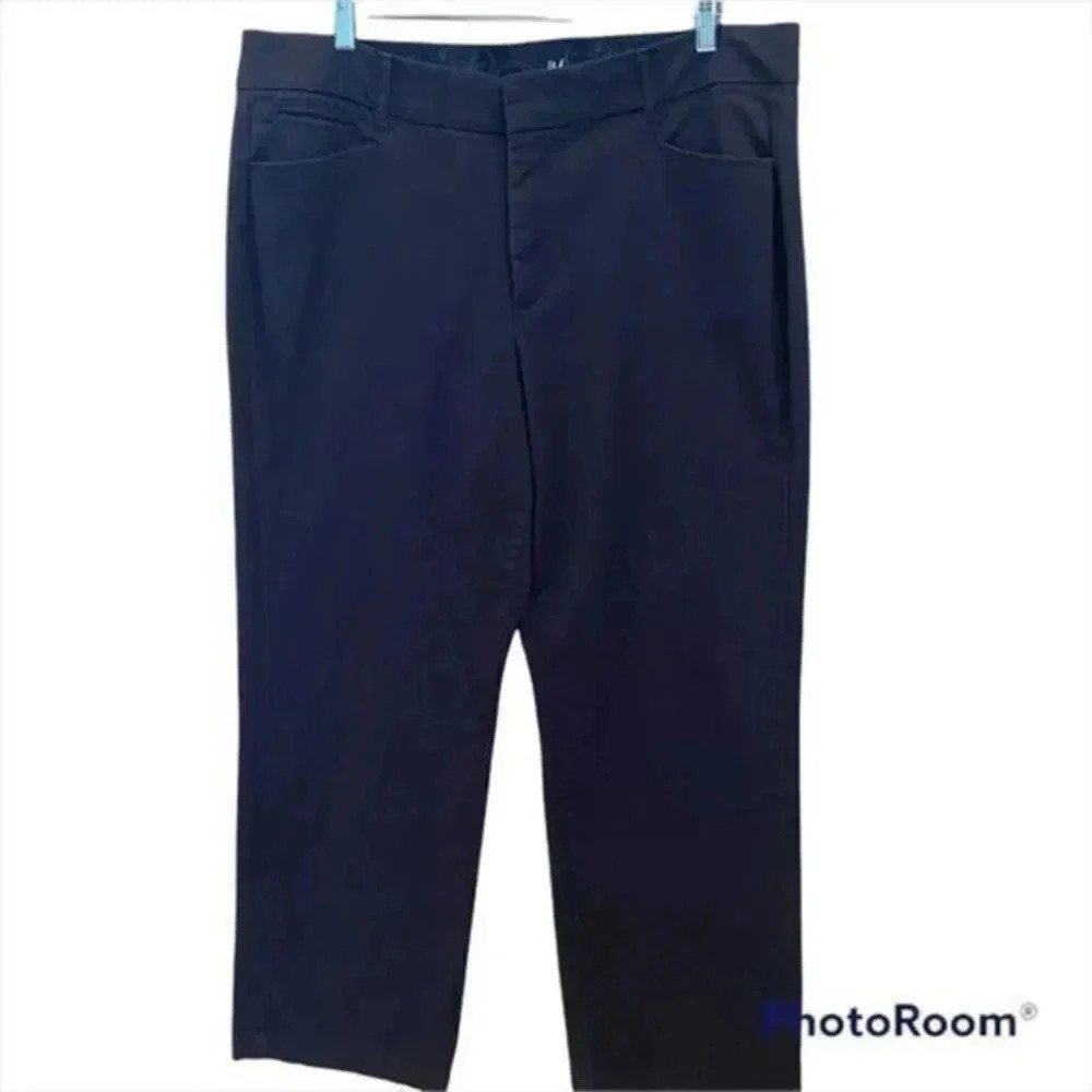 JM COLLECTION Women's Plus Size Comfort Waist High Rise Navy Pants